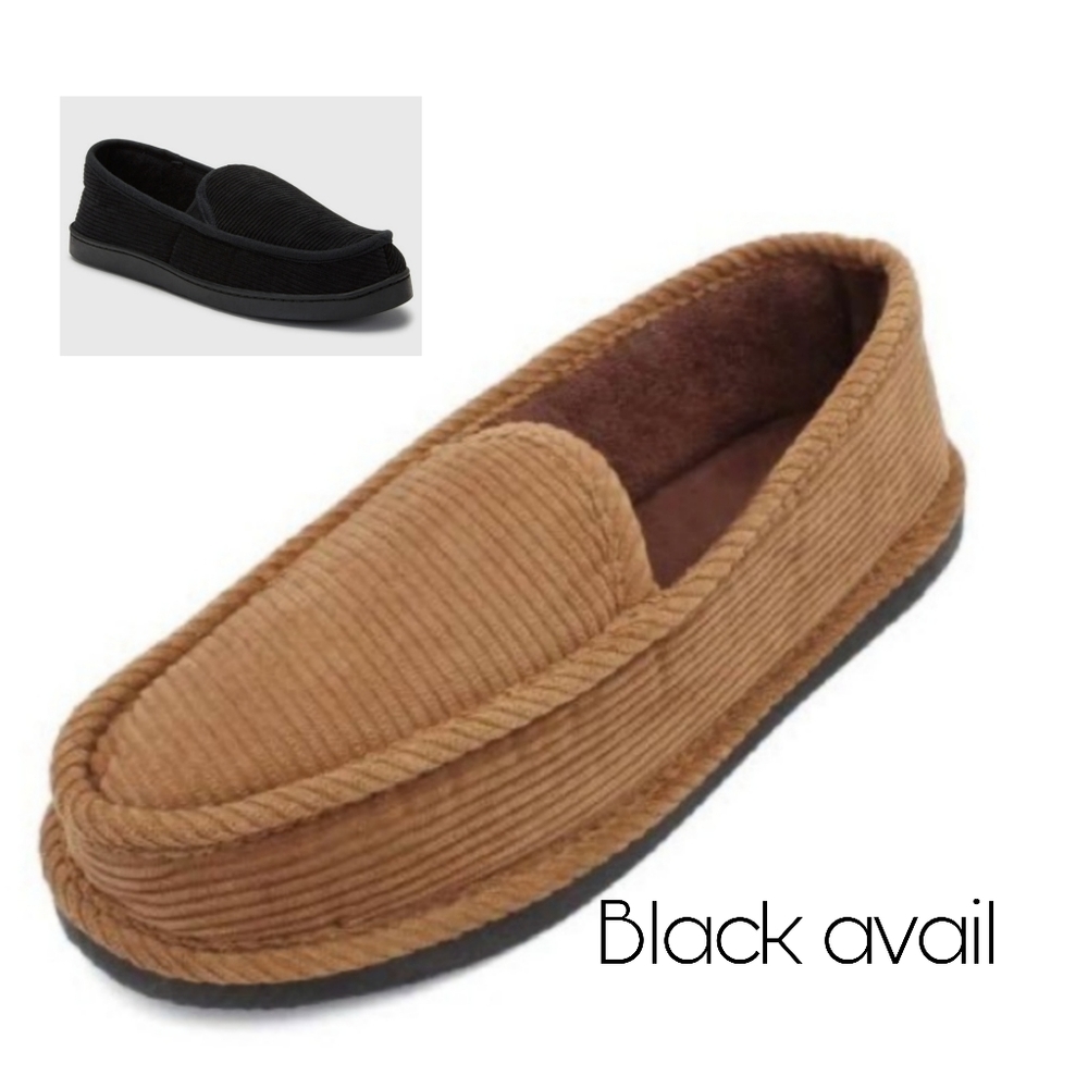 💥Sz 14.  King Size corduroy xtra-wide slippers.  New